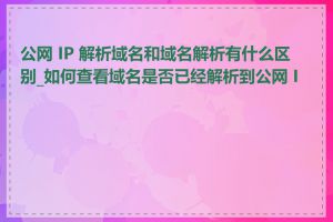 公网 IP 解析域名和域名解析有什么区别_如何查看域名是否已经解析到公网 IP