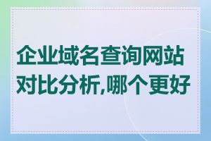 企业域名查询网站对比分析,哪个更好用