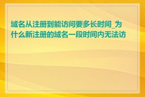 域名从注册到能访问要多长时间_为什么新注册的域名一段时间内无法访问