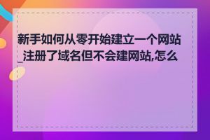 新手如何从零开始建立一个网站_注册了域名但不会建网站,怎么办