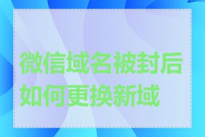 微信域名被封后如何更换新域名