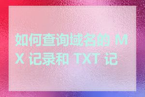 如何查询域名的 MX 记录和 TXT 记录