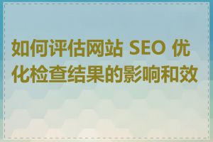 如何评估网站 SEO 优化检查结果的影响和效果