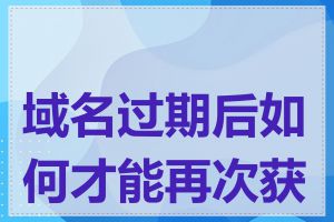 域名过期后如何才能再次获得