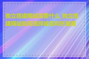 独立搭建网站需要什么_独立搭建网站如何选择域名和托管服务