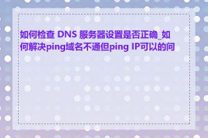 如何检查 DNS 服务器设置是否正确_如何解决ping域名不通但ping IP可以的问题