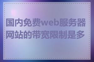 国内免费web服务器网站的带宽限制是多少