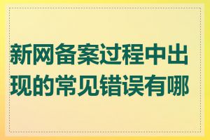 新网备案过程中出现的常见错误有哪些