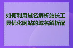 如何利用域名解析站长工具优化网站的域名解析配置