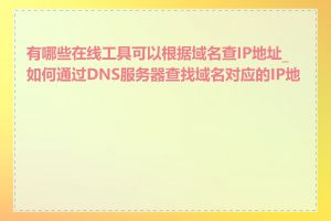 有哪些在线工具可以根据域名查IP地址_如何通过DNS服务器查找域名对应的IP地址