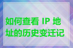 如何查看 IP 地址的历史变迁记录