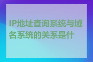 IP地址查询系统与域名系统的关系是什么