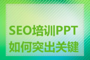 SEO培训PPT如何突出关键点