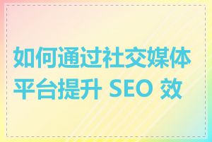 如何通过社交媒体平台提升 SEO 效果