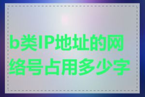 b类IP地址的网络号占用多少字节