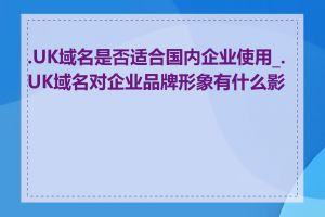 .UK域名是否适合国内企业使用_.UK域名对企业品牌形象有什么影响