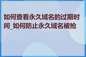 如何查看永久域名的过期时间_如何防止永久域名被抢注