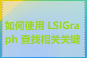 如何使用 LSIGraph 查找相关关键词