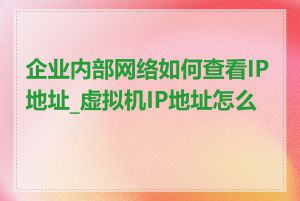 企业内部网络如何查看IP地址_虚拟机IP地址怎么查