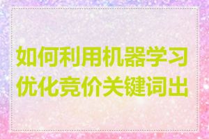 如何利用机器学习优化竞价关键词出价