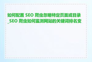 如何配置 SEO 爬虫忽略特定页面或目录_SEO 爬虫如何监测网站的关键词排名变化