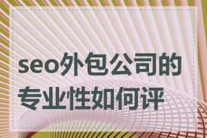 seo外包公司的专业性如何评判