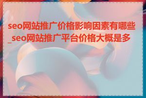 seo网站推广价格影响因素有哪些_seo网站推广平台价格大概是多少