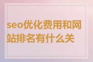 seo优化费用和网站排名有什么关系