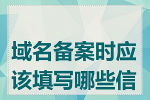 域名备案时应该填写哪些信息