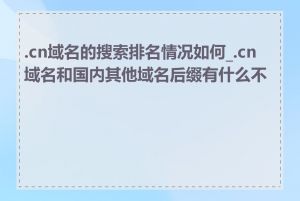 .cn域名的搜索排名情况如何_.cn域名和国内其他域名后缀有什么不同