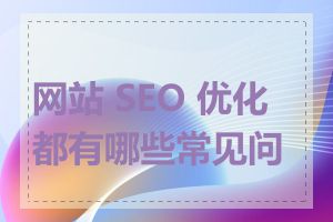 网站 SEO 优化都有哪些常见问题