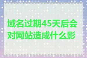 域名过期45天后会对网站造成什么影响