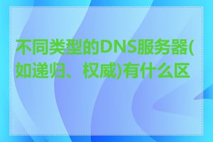 不同类型的DNS服务器(如递归、权威)有什么区别