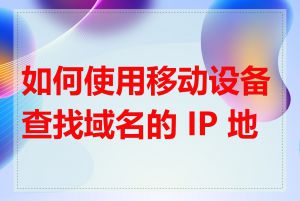 如何使用移动设备查找域名的 IP 地址