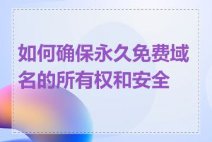 如何确保永久免费域名的所有权和安全性