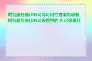 域名服务器(DNS)高可用性方案有哪些_域名服务器(DNS)设置中的 A 记录是什么