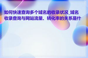 如何快速查询多个域名的收录状况_域名收录查询与网站流量、转化率的关系是什么