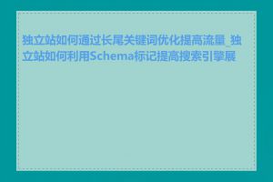 独立站如何通过长尾关键词优化提高流量_独立站如何利用Schema标记提高搜索引擎展现