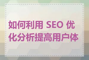 如何利用 SEO 优化分析提高用户体验