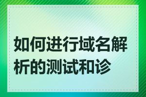 如何进行域名解析的测试和诊断