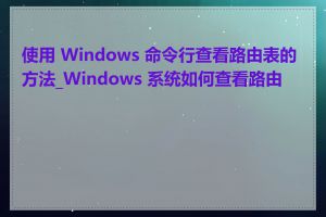 使用 Windows 命令行查看路由表的方法_Windows 系统如何查看路由表