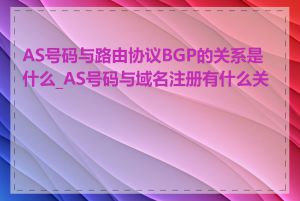 AS号码与路由协议BGP的关系是什么_AS号码与域名注册有什么关系