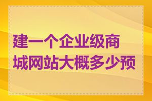 建一个企业级商城网站大概多少预算