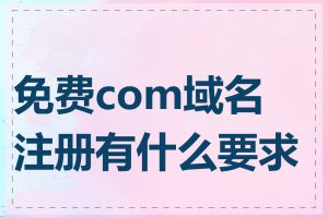 免费com域名注册有什么要求吗