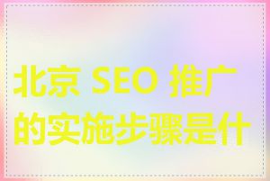 北京 SEO 推广的实施步骤是什么