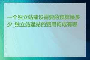 一个独立站建设需要的预算是多少_独立站建站的费用构成有哪些