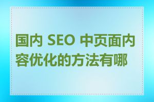 国内 SEO 中页面内容优化的方法有哪些