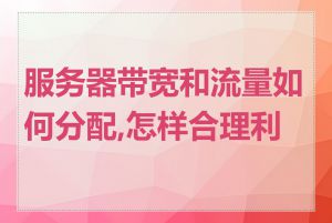 服务器带宽和流量如何分配,怎样合理利用