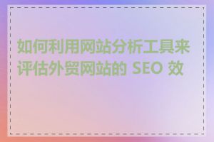 如何利用网站分析工具来评估外贸网站的 SEO 效果