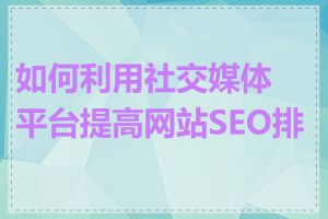 如何利用社交媒体平台提高网站SEO排名